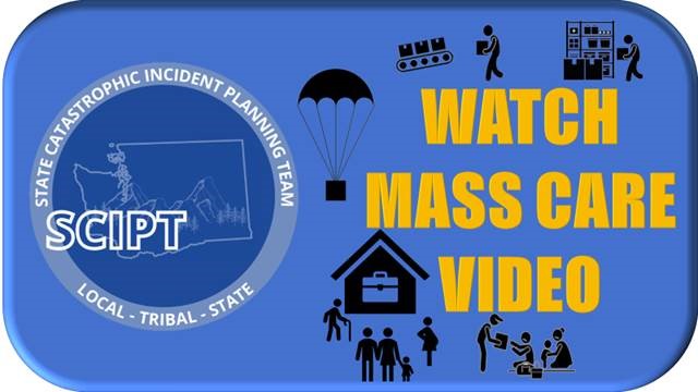 a blue button that says watch mass care video
